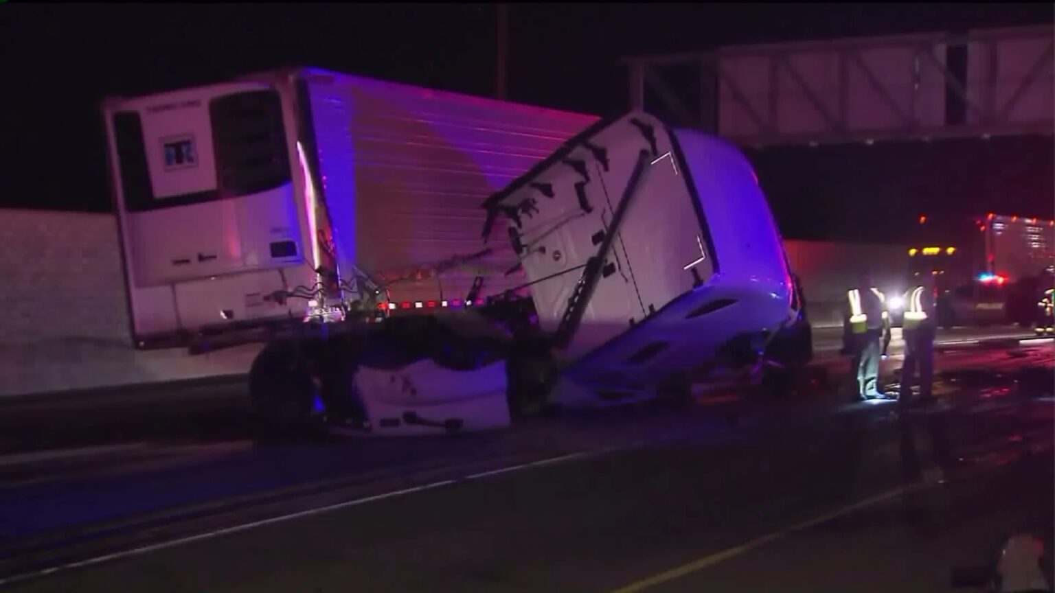 One Hospitalized After Big Rig Crash - 210 Freeway in San Dimas | WIN ...