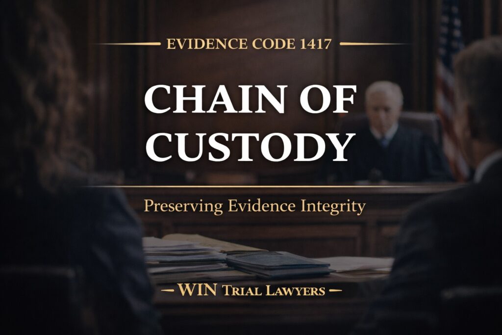 Chain of Custody Evidence Code 1417