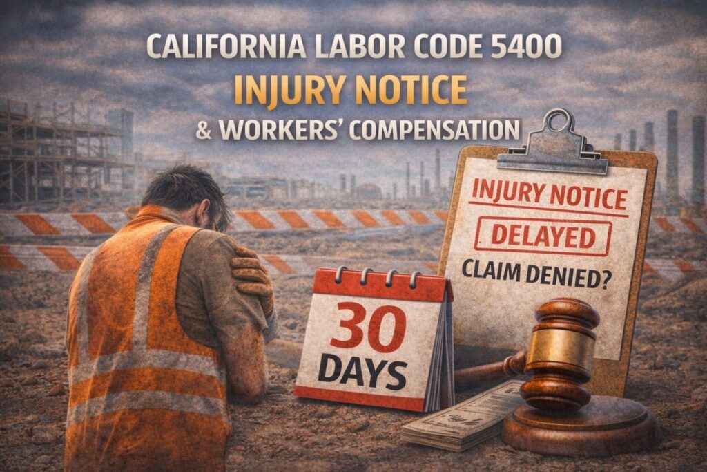 Labor Code 5400 Notice of Injury Workers Comp