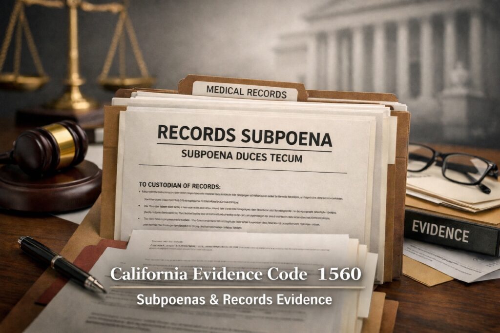 Records Subpoena Evidence Code 1560